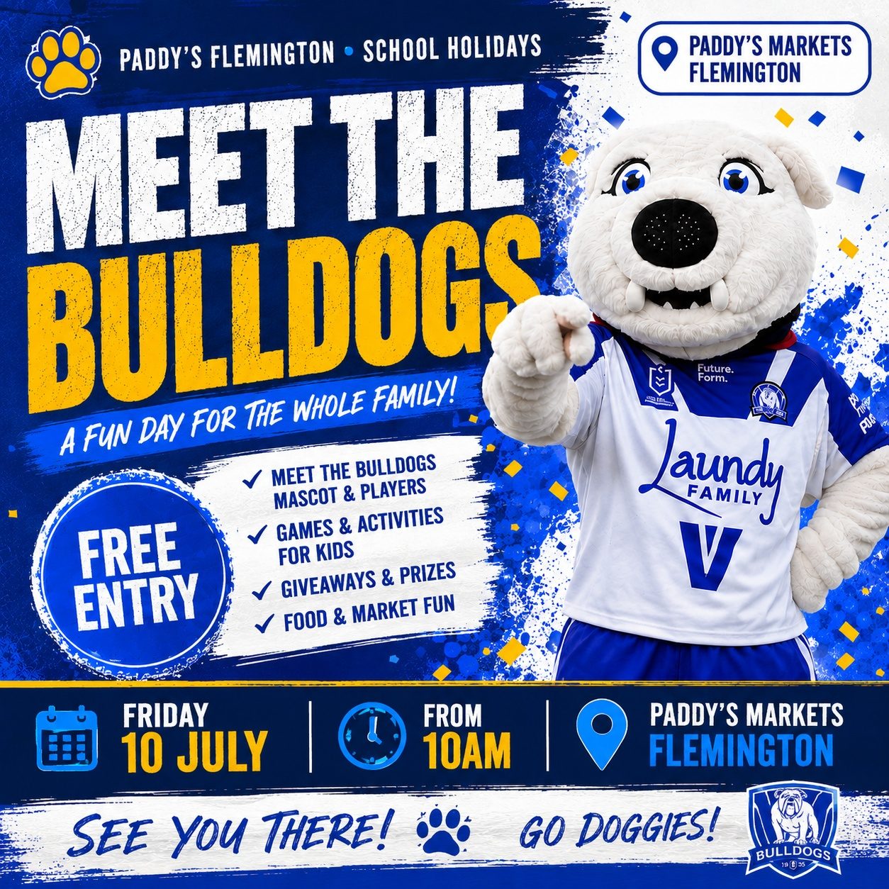Meet the Canterbury-Bankstown Bulldogs at Paddy's Flemington