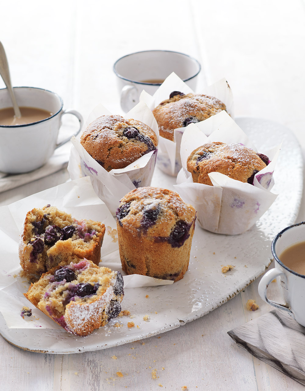 Blueberry & coconut muffins