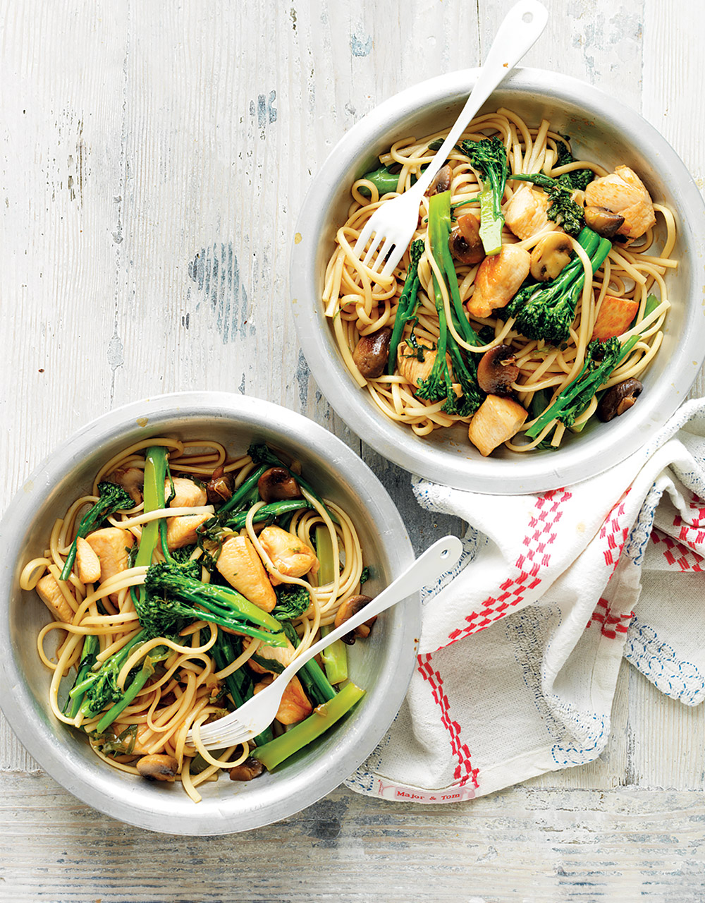 Broccolini & chicken teriyaki noodles