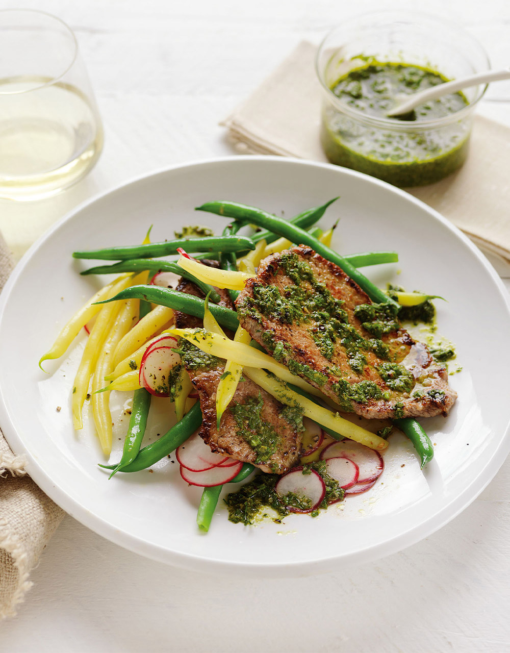 Fresh Herb Salsa With BBQ Beef & Bean Salad