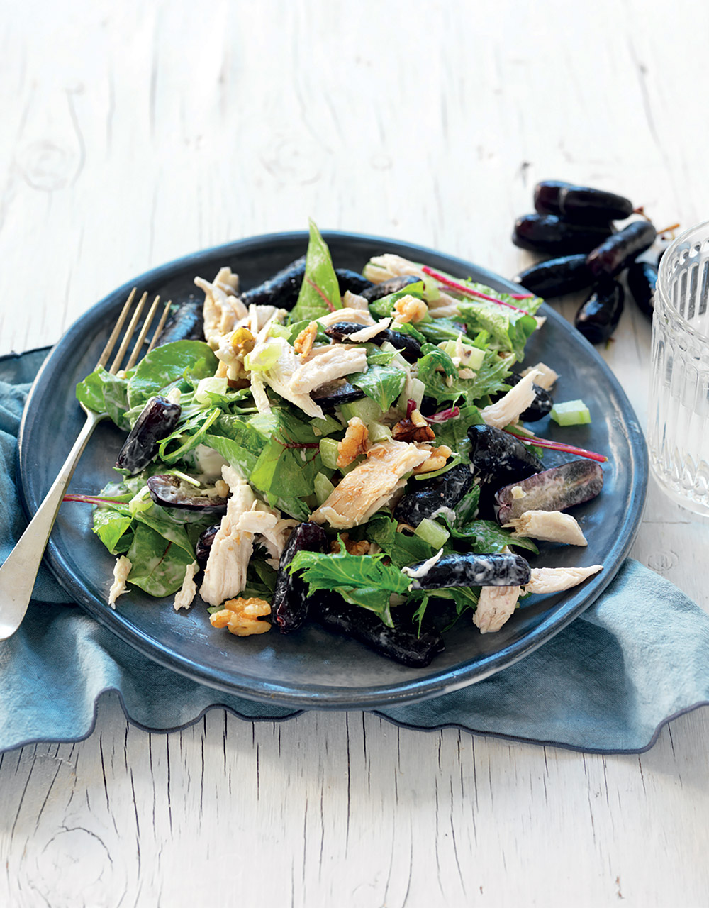 Grape, celery & chicken salad