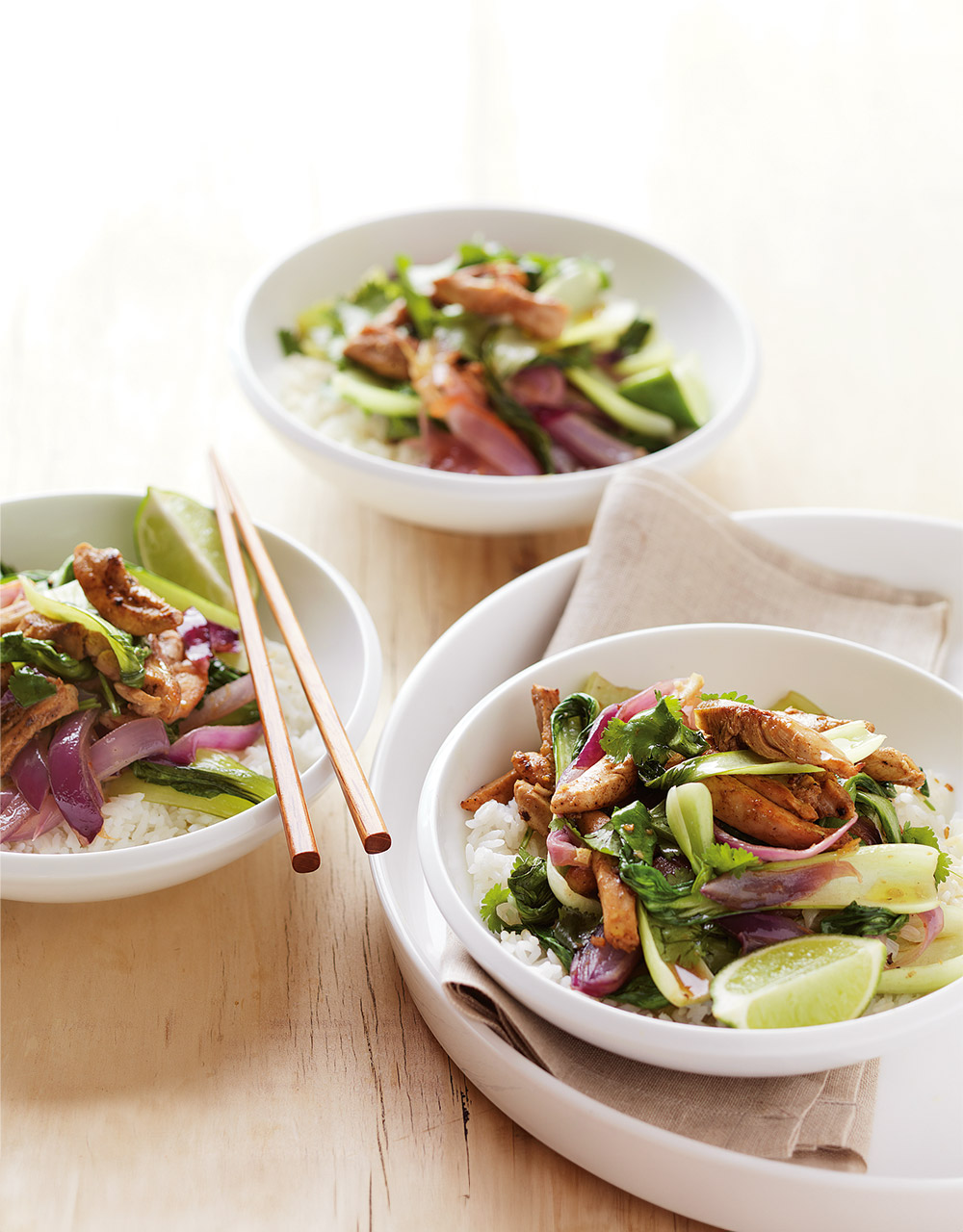 Lime & lemongrass chicken with bok choy