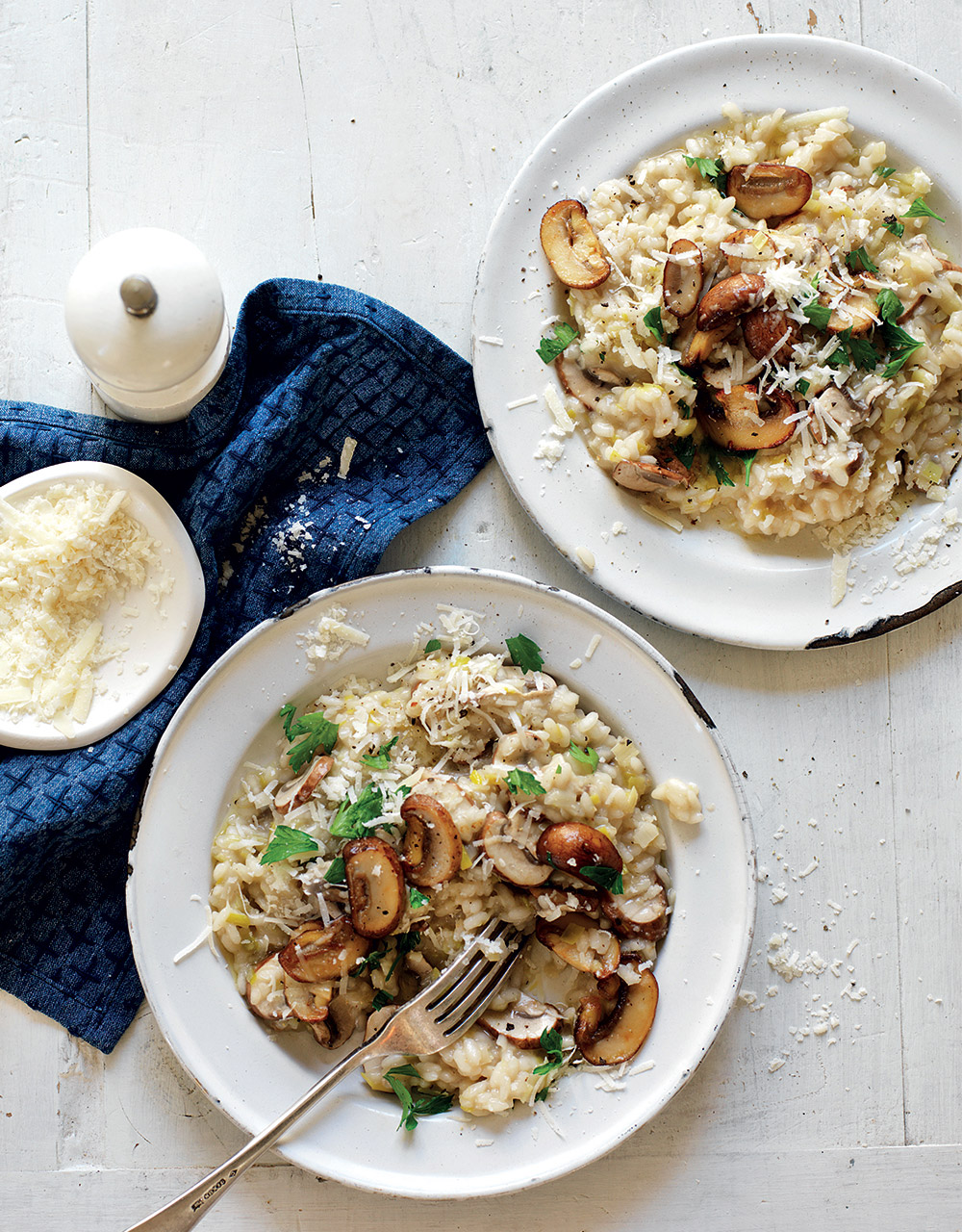 Mushroom, leek & parmesan risotto