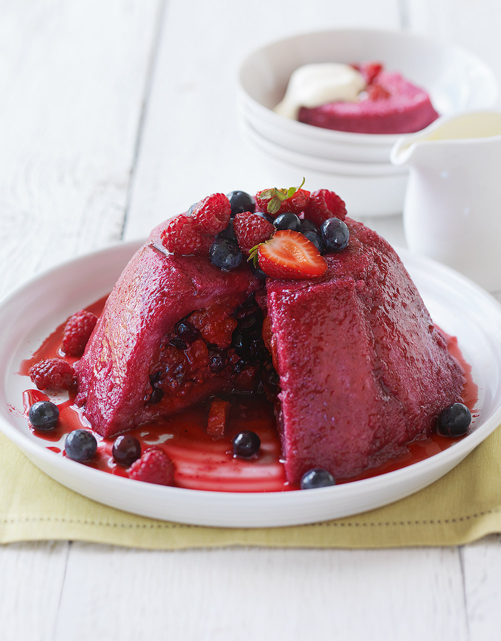 Summer berry pudding