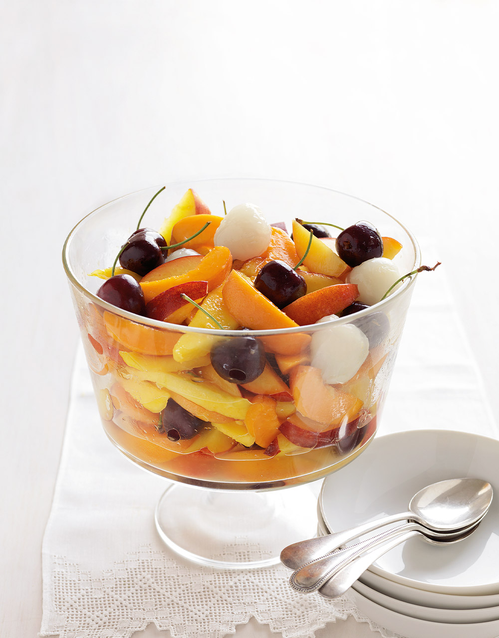 Summer fruits in ginger & lime syrup